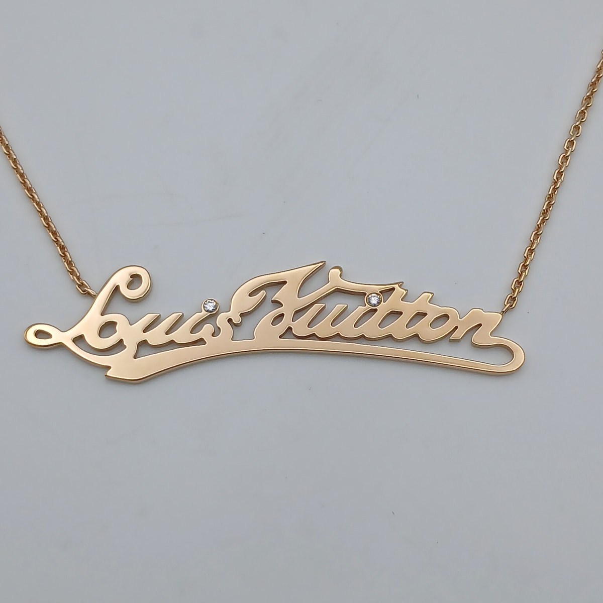 LOUIS VUITTON ルイ・ヴィトン コリエ ID ロゴプレート ネックレス 750YG Q94004 K18イエローゴールド ダイヤモンド ゴールド  レディース【中古】