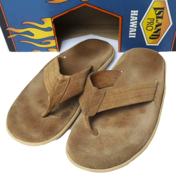 ISLAND SLIPPER アイランドスリッパ PT203 SUEDE BEACH SANDAL スエードビーチサンダル US6(24cm) BROWN SUEDE トングサンダル シューズ g28112