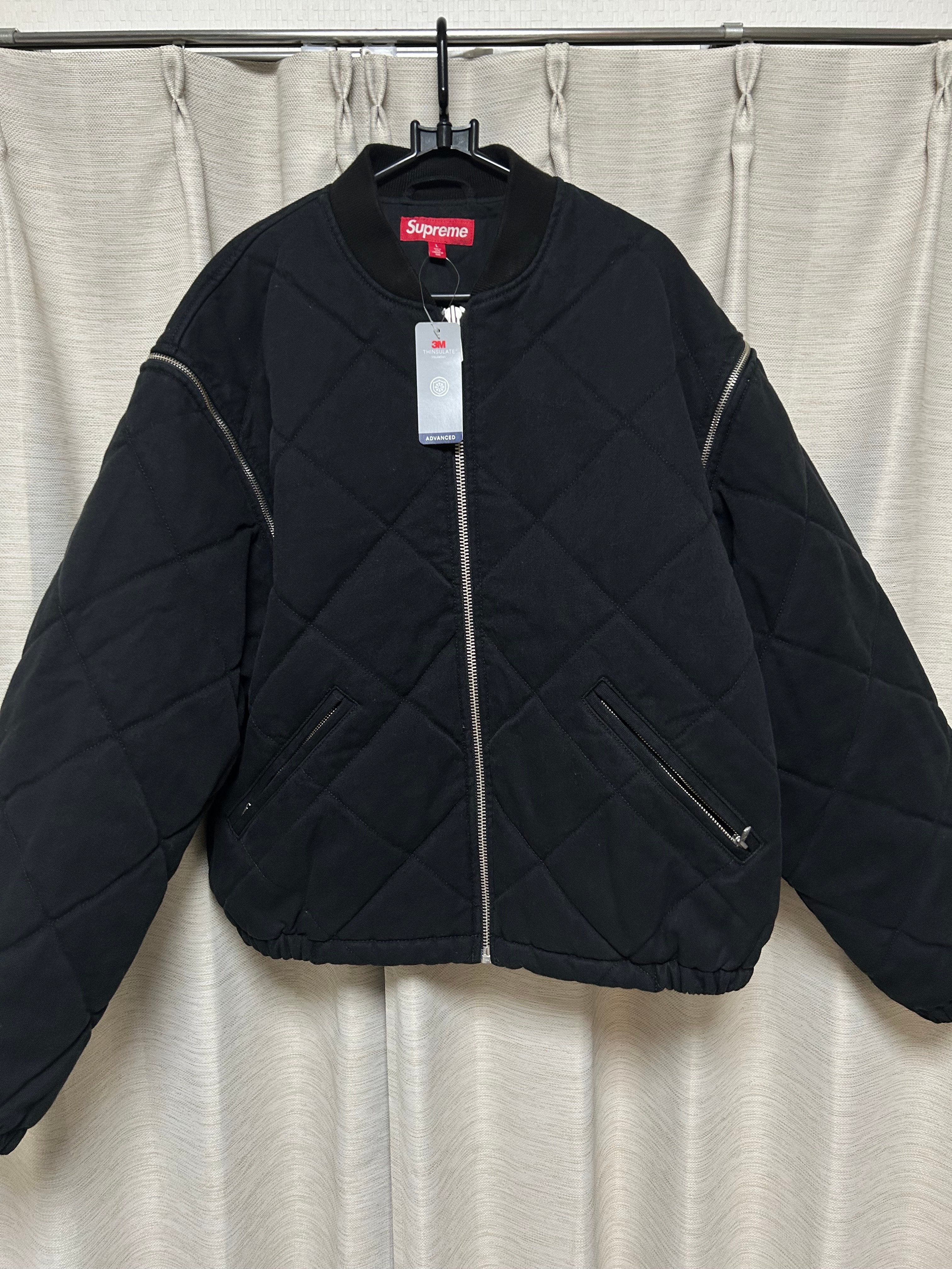 Supreme Zip-Off Sleeve Quilted Bomber Jacket "Black"