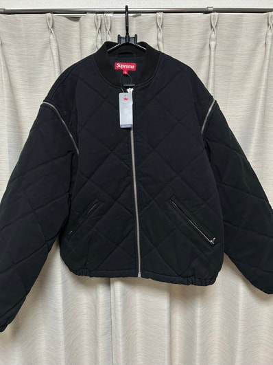 Supreme Zip-Off Sleeve Quilted Bomber Jacket "Black"