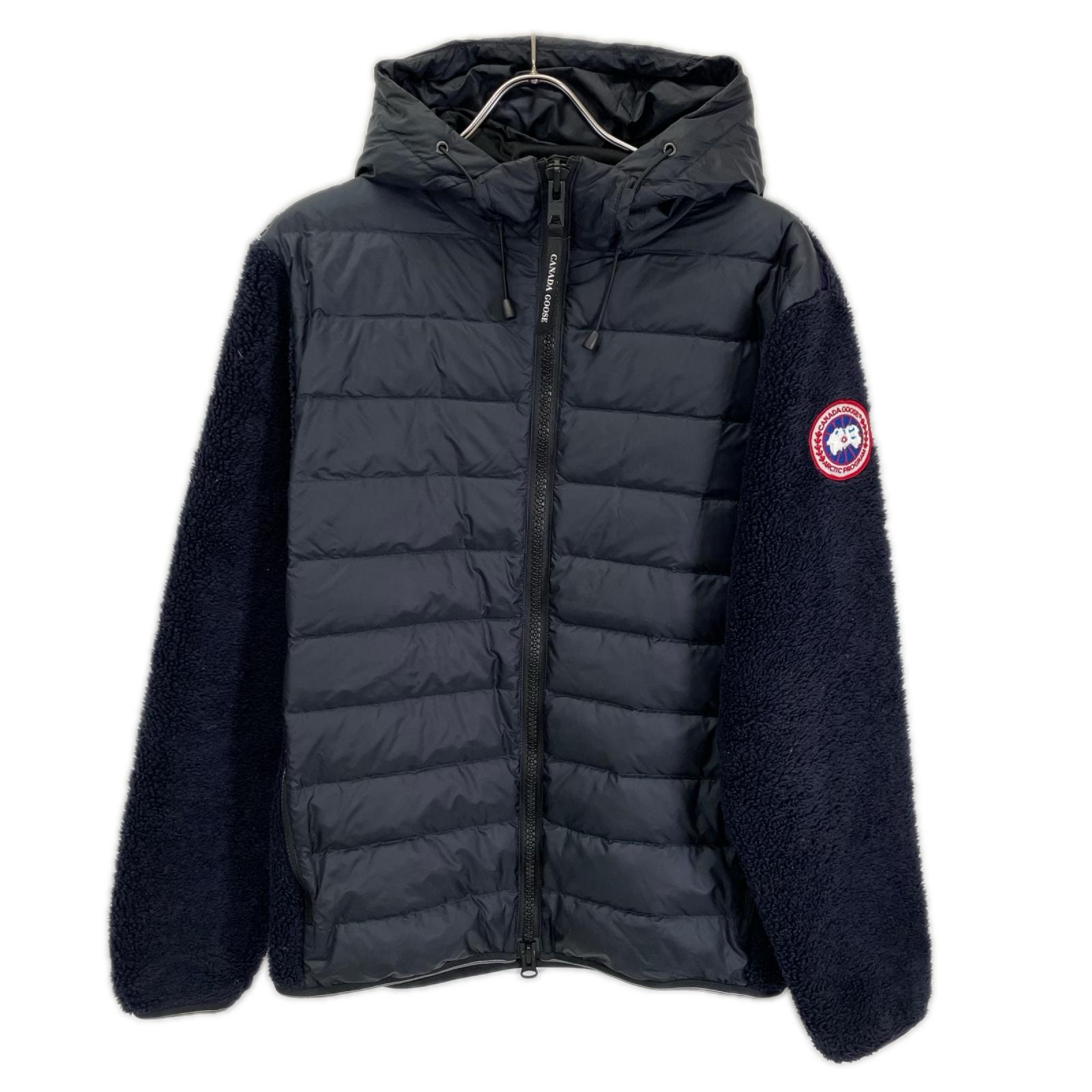 カナダグース ネイビー 7015M HYBRIDGE FLEECE HOODY/ハイブリッジフリースフーディー 切替ダウンジャケット M