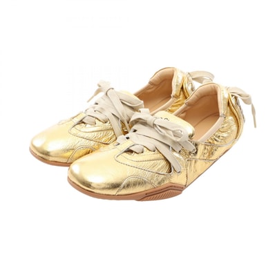 アクネストゥディオズ ACNE STUDIOS レースアップ スニーカー 靴 レザー レディース ゴールド系 【中古】