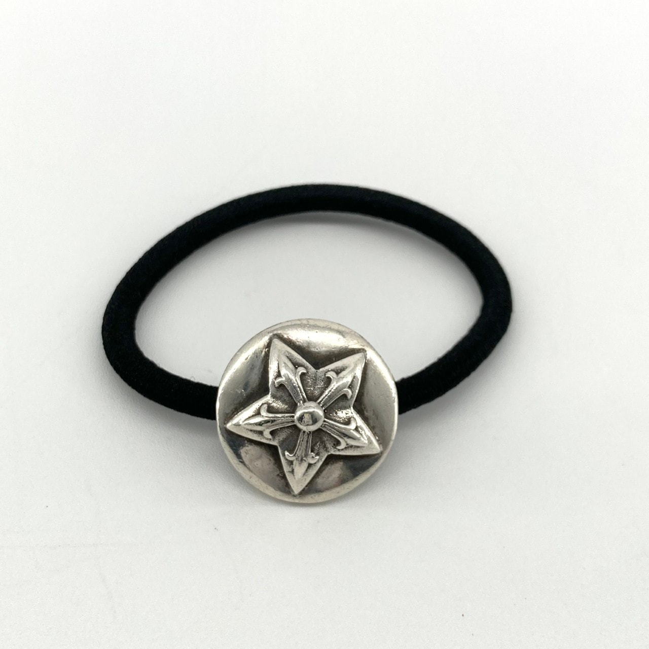 CHROME HEARTS(クロムハーツ) HAIRBAND スターボタンヘアゴム シルバーコンチョ SV925 ヘアアクセサリー 19.53g シルバー