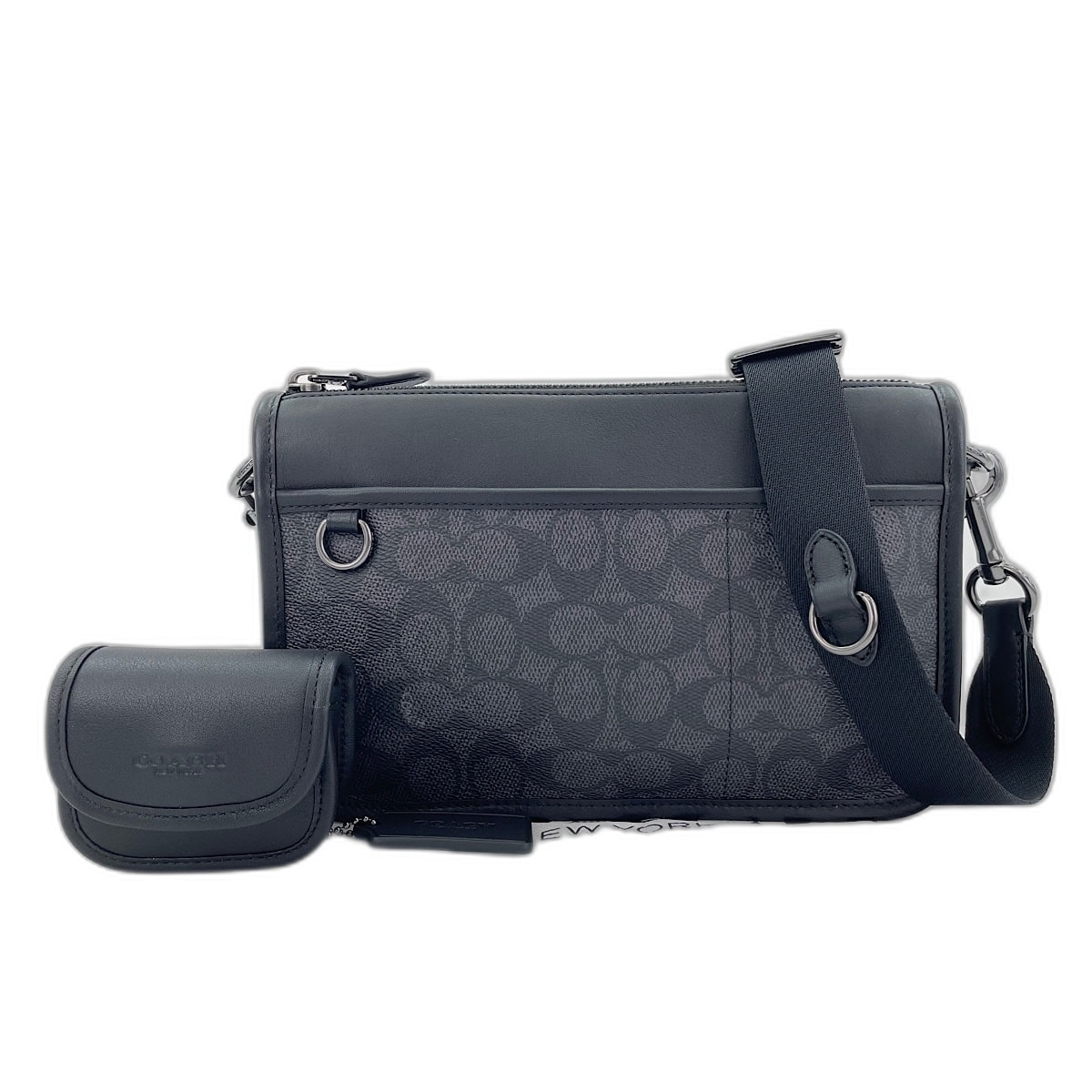 コーチ COACH ヘリテージ コンバーチブル クロスボディ・シグネチャー キャンバス シグネチャー、2WAY ショルダーバッグ【中古】