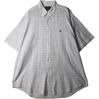 古着 ラルフローレン Ralph Lauren BLAKE 半袖 ボタンダウン チェックシャツ メンズXL相当/eaa640903