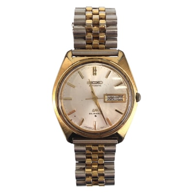 SEIKO セイコー LM ロードマチック シルバー ゴールド ステンレス 腕時計 男女兼用 自動巻き シルバー文字盤 505585 【中古】