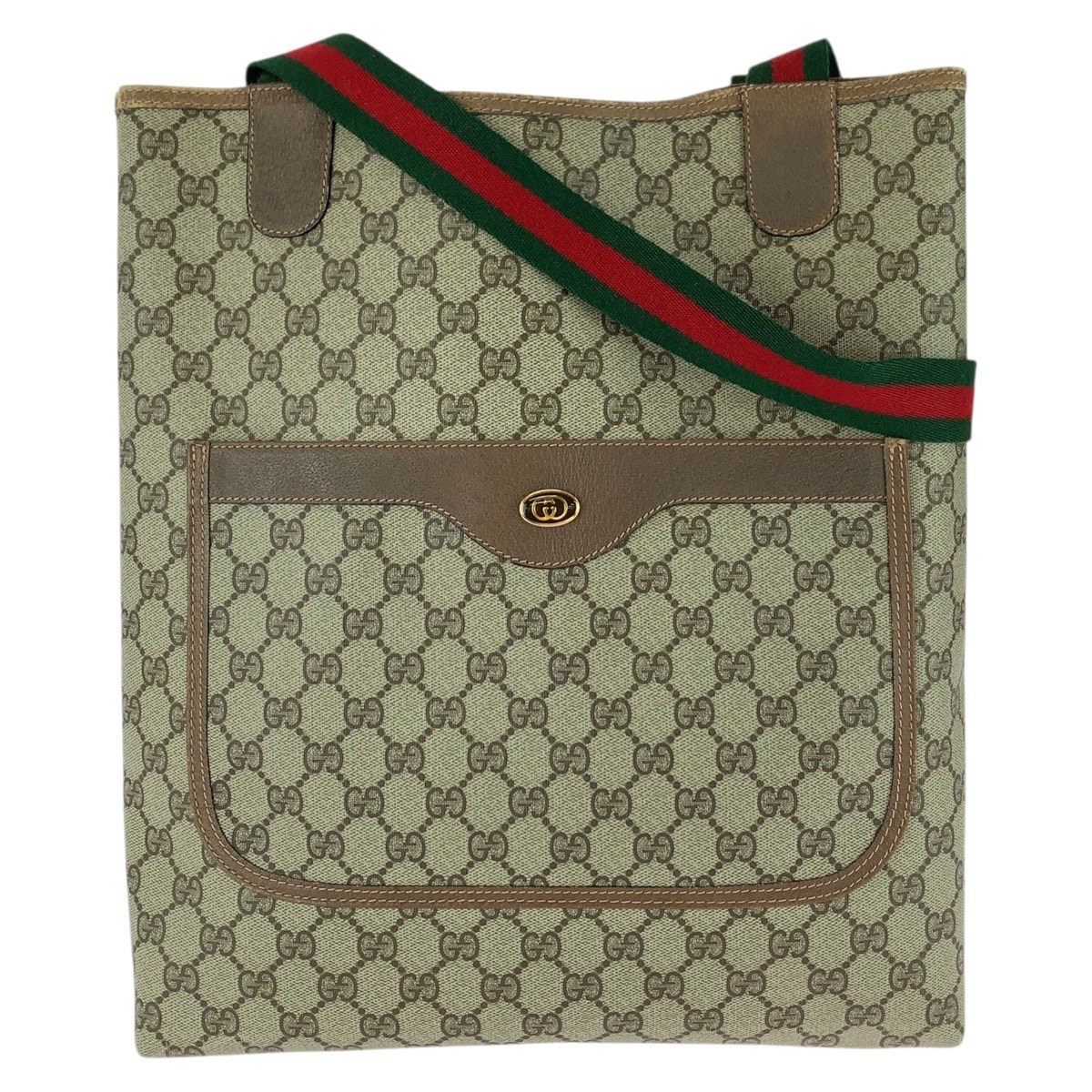 美品 GUCCI グッチ オールドグッチ シェリーライン ベージュ ブラウン GGスプリームキャンバス トートバッグ ショルダーバッグ 604267 【中古】