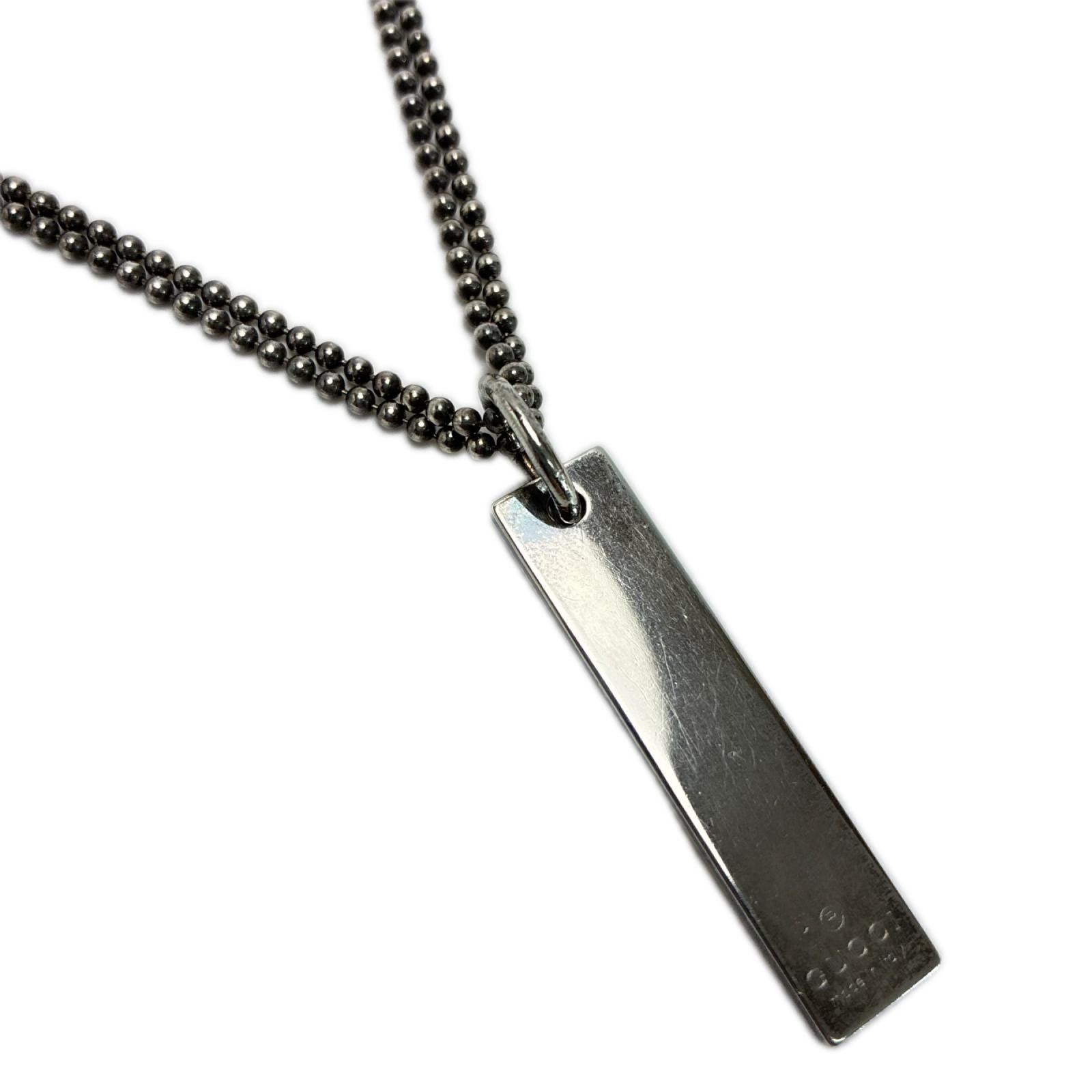 GUCCI グッチ SILVER925 プレート Wチェーン 箱 袋有