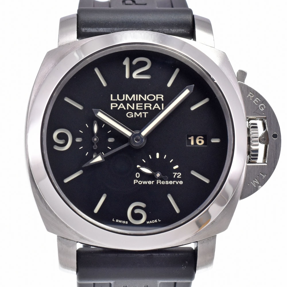 パネライ PANERAI PAM00321 ルミノールマリーナ1950 3デイズ GMT ブラック 自動巻き メンズ 良品 箱付き 腕時計 M#150697