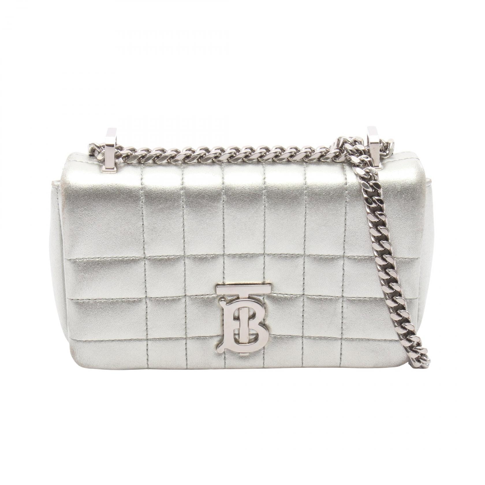 バーバリー BURBERRY LOLA ローラ ショルダーバッグ バッグ レザー レディース シルバー系 【中古】