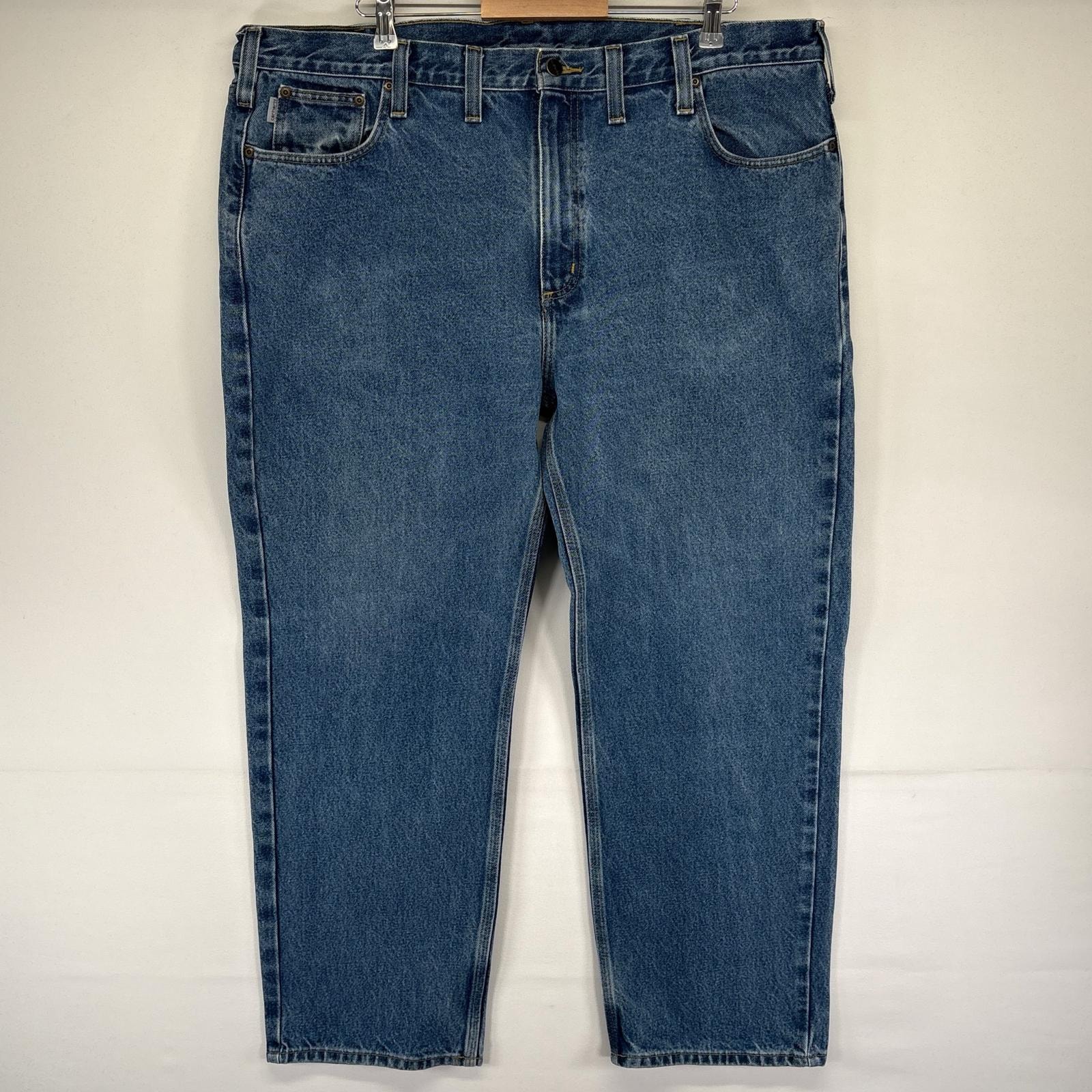 古着 カーハート Carhartt デニム パンツ Gパン 大きいサイズ デニムパンツ テーパード 5ポケ w44L30  ブルー系 メンズ