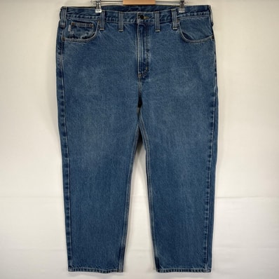 古着 カーハート Carhartt デニム パンツ Gパン 大きいサイズ デニムパンツ テーパード 5ポケ w44L30 ブルー系 メンズ