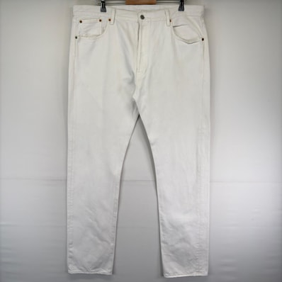 古着 リーバイス Levi's デニム パンツ 5ポケット ストレート ボタンフライ ジーンズ 501 カラーデニム w40 L36 ホワイト系 メンズ