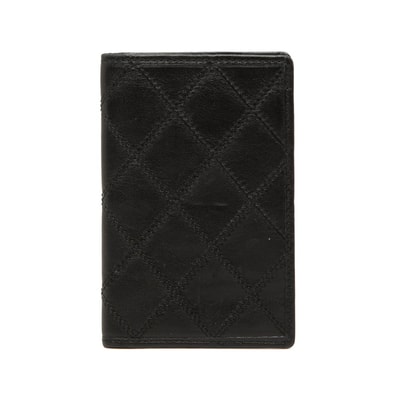 シャネル ビコローレ カードケース ブラック レザー レディース CHANEL 【中古】