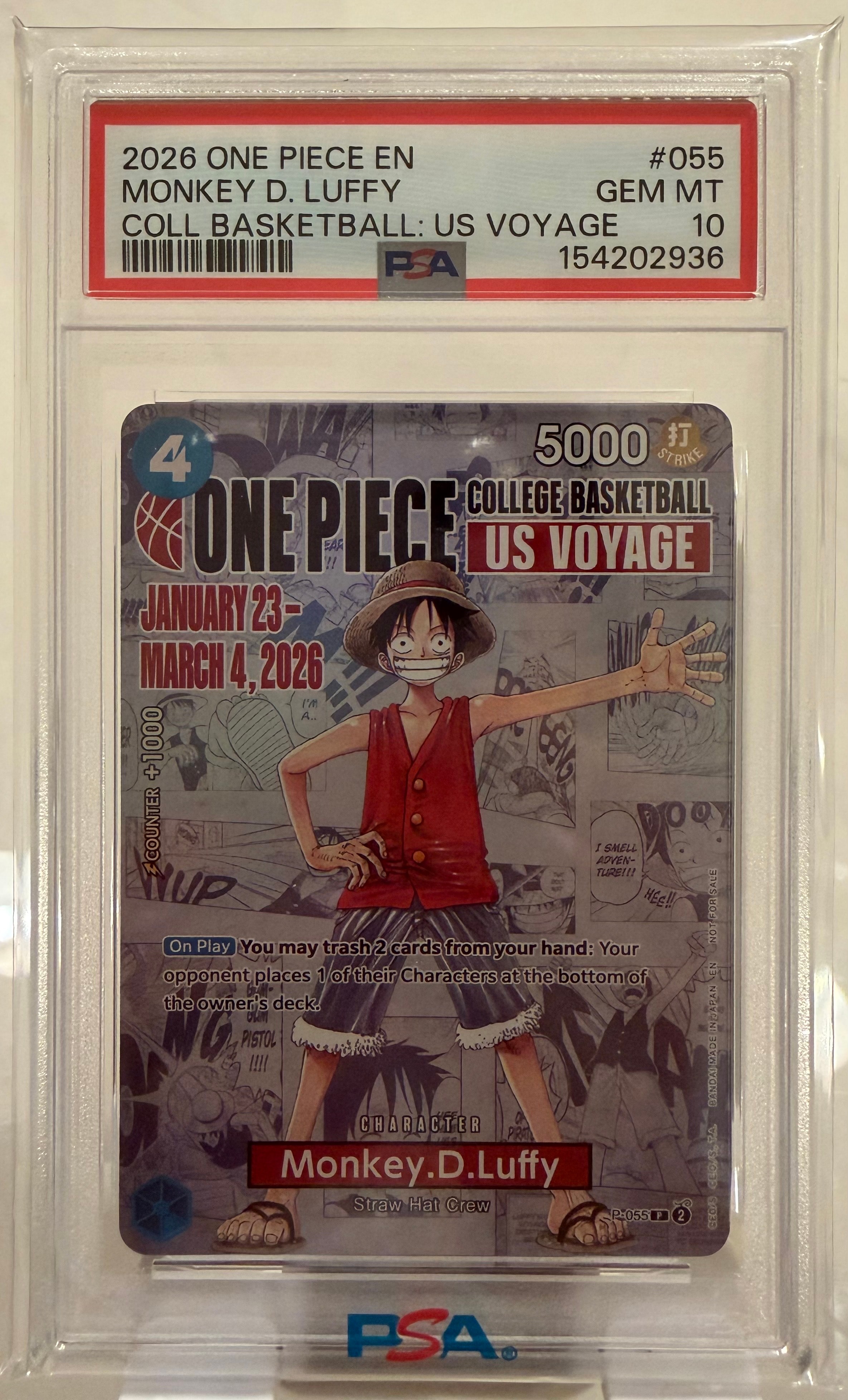 PSA10】モンキー・D・ルフィ：P (開封済) [P-055]【英語版
