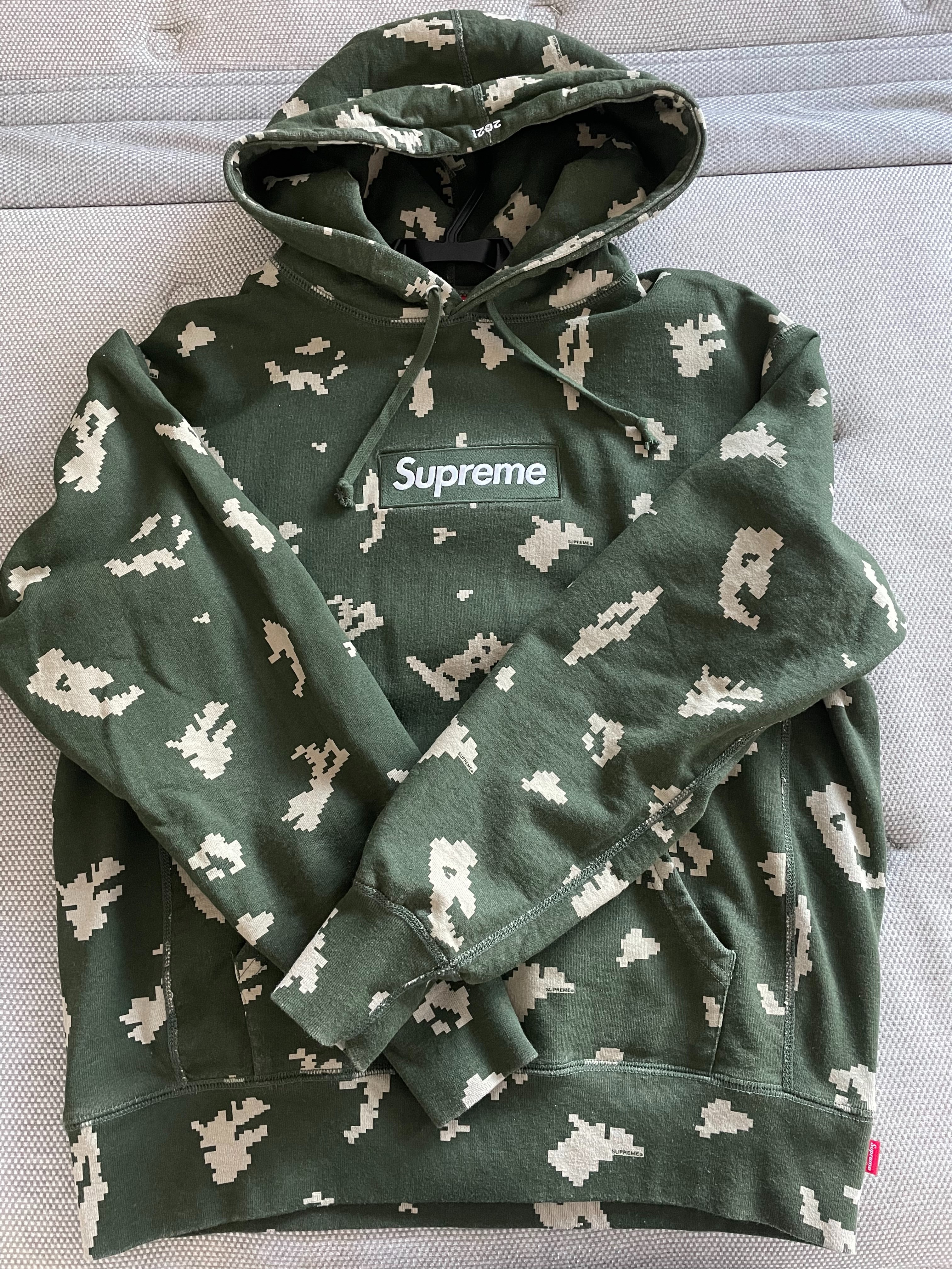Supreme Box Logo Hooded Sweatshirt "Olive Russian Camo" (21FW)