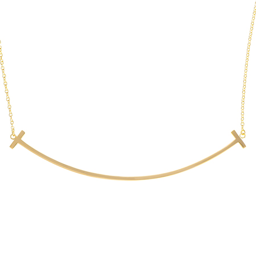 TIFFANY&Co. ティファニー ティファニー T スマイル ペンダント ラージ ネックレス ゴールド【中古】