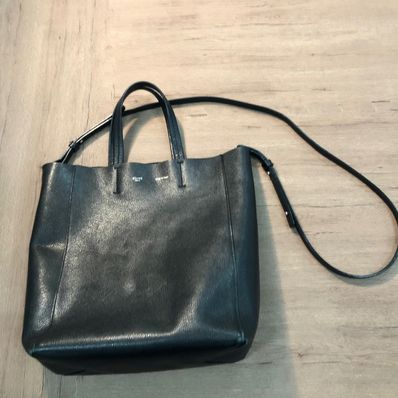 CELINE Vertical Cabas Small Leather Toate Bag "Black"