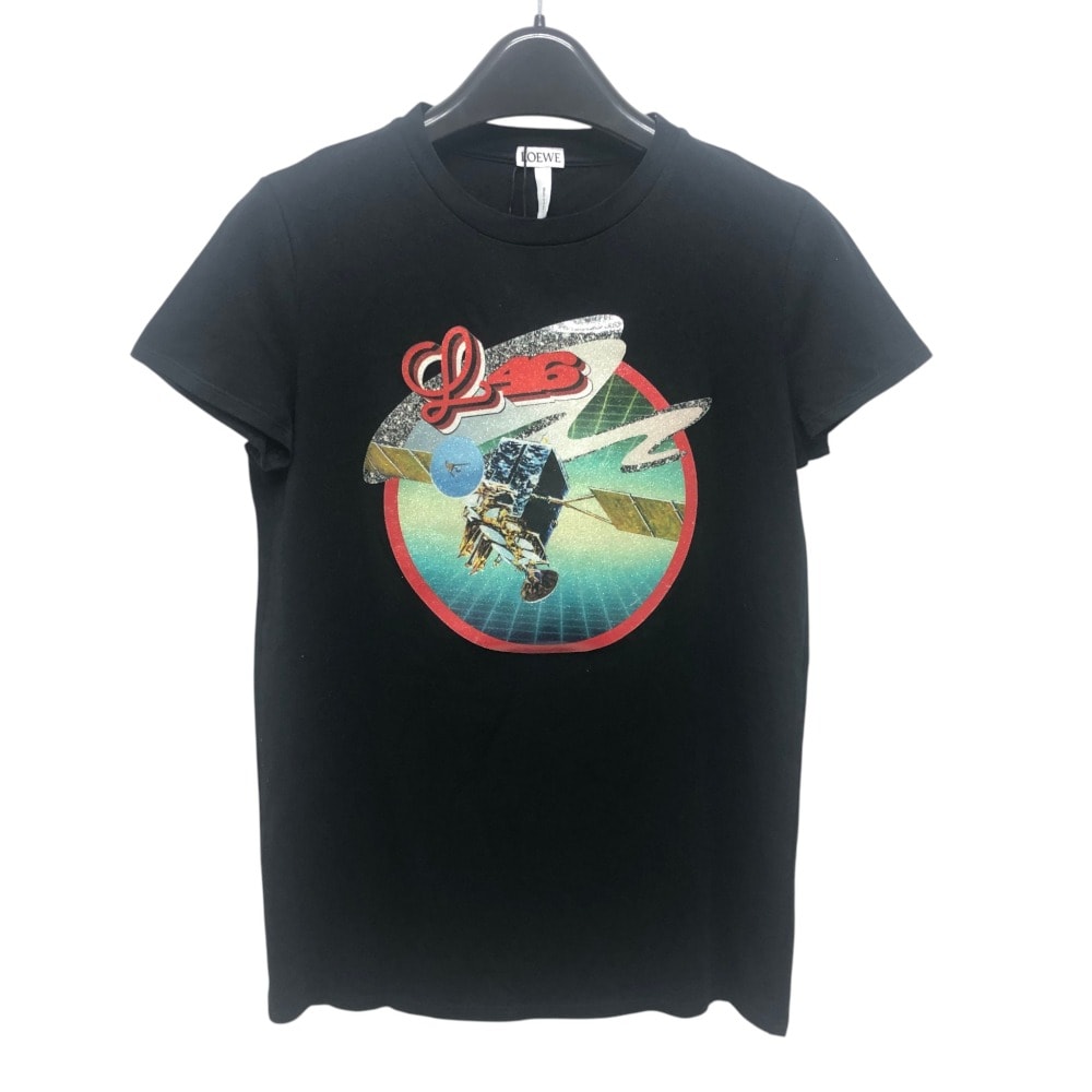 ロエベ LOEWE サテライト 人工衛星モチーフ アパレル トップス プリント Tシャツ 半袖Tシャツ コットン ブラック