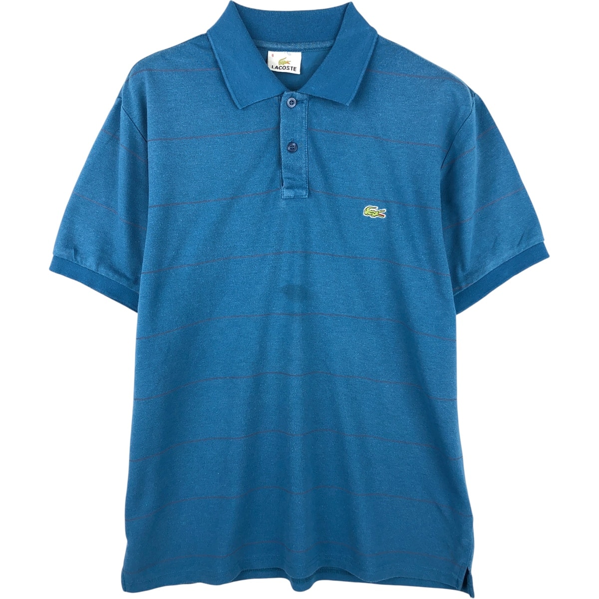 古着 ラコステ LACOSTE 半袖 ボーダー ポロシャツ 6 メンズXL相当/eaa616689
