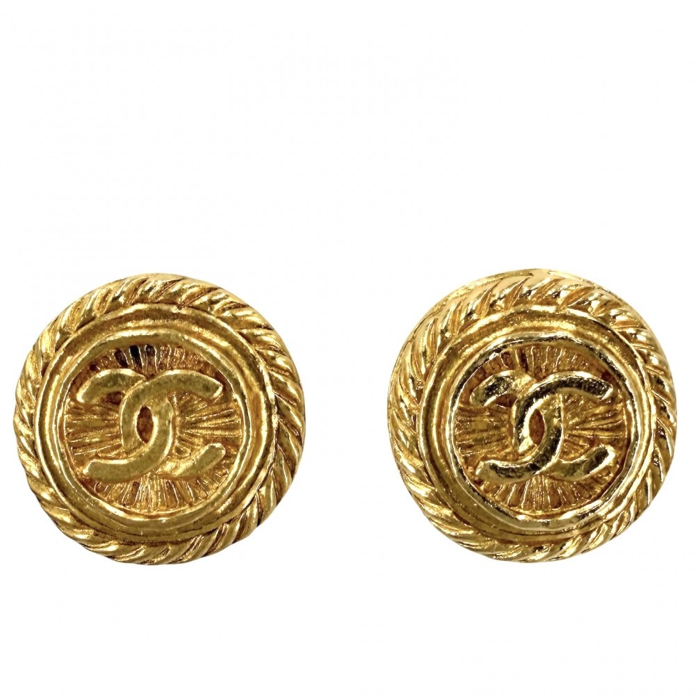 CHANEL シャネル イヤリング ココマーク ラウンド ヴィンテージ アクセサリー GP    ゴールド レディース 約21.9g【中古品】