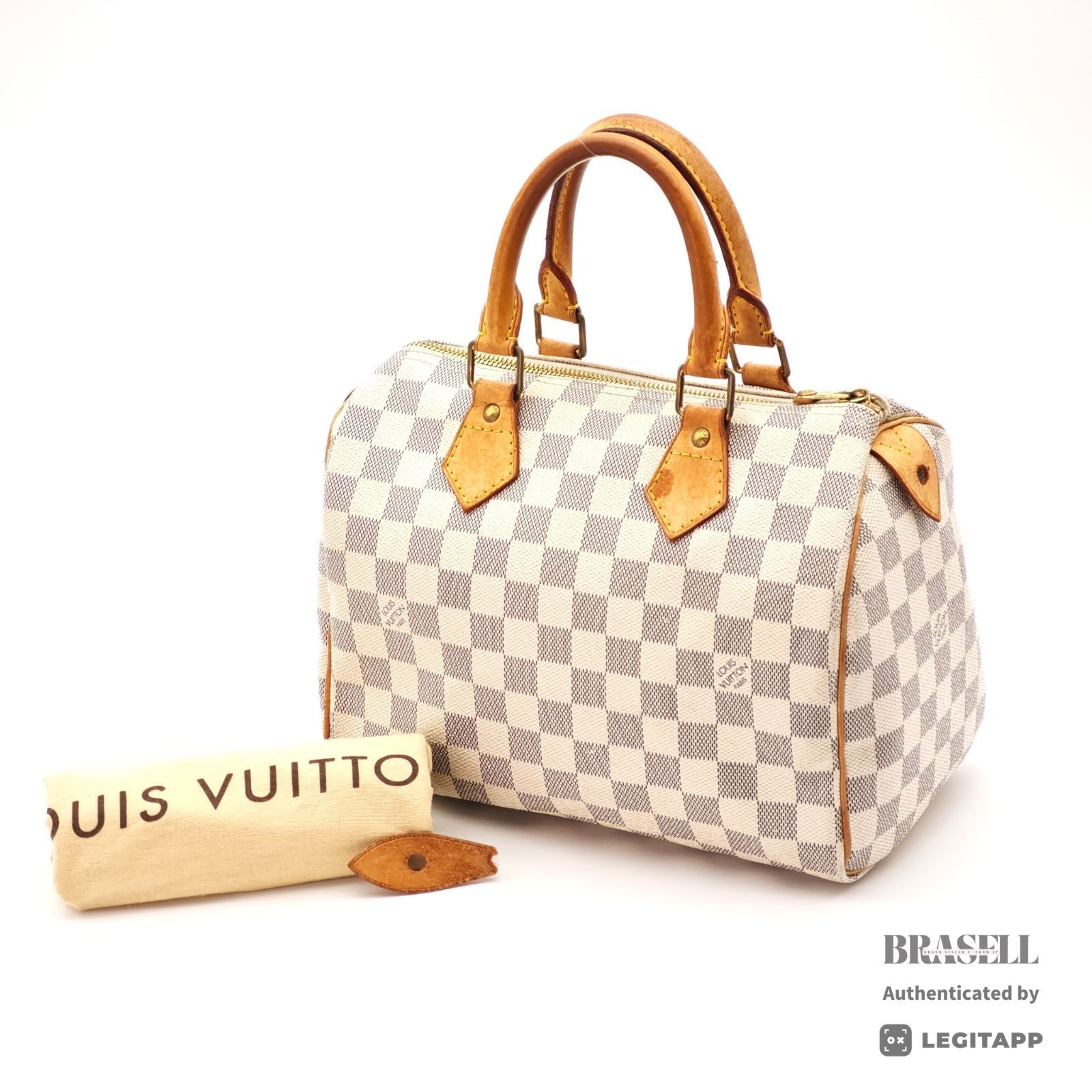 LOUIS VUITTON ルイ・ヴィトン アズール スピーディ25 ダミエ アズール スピーディ25 N41534 SP2048 ハンドバッグ Damier Ebene Leather White レディース