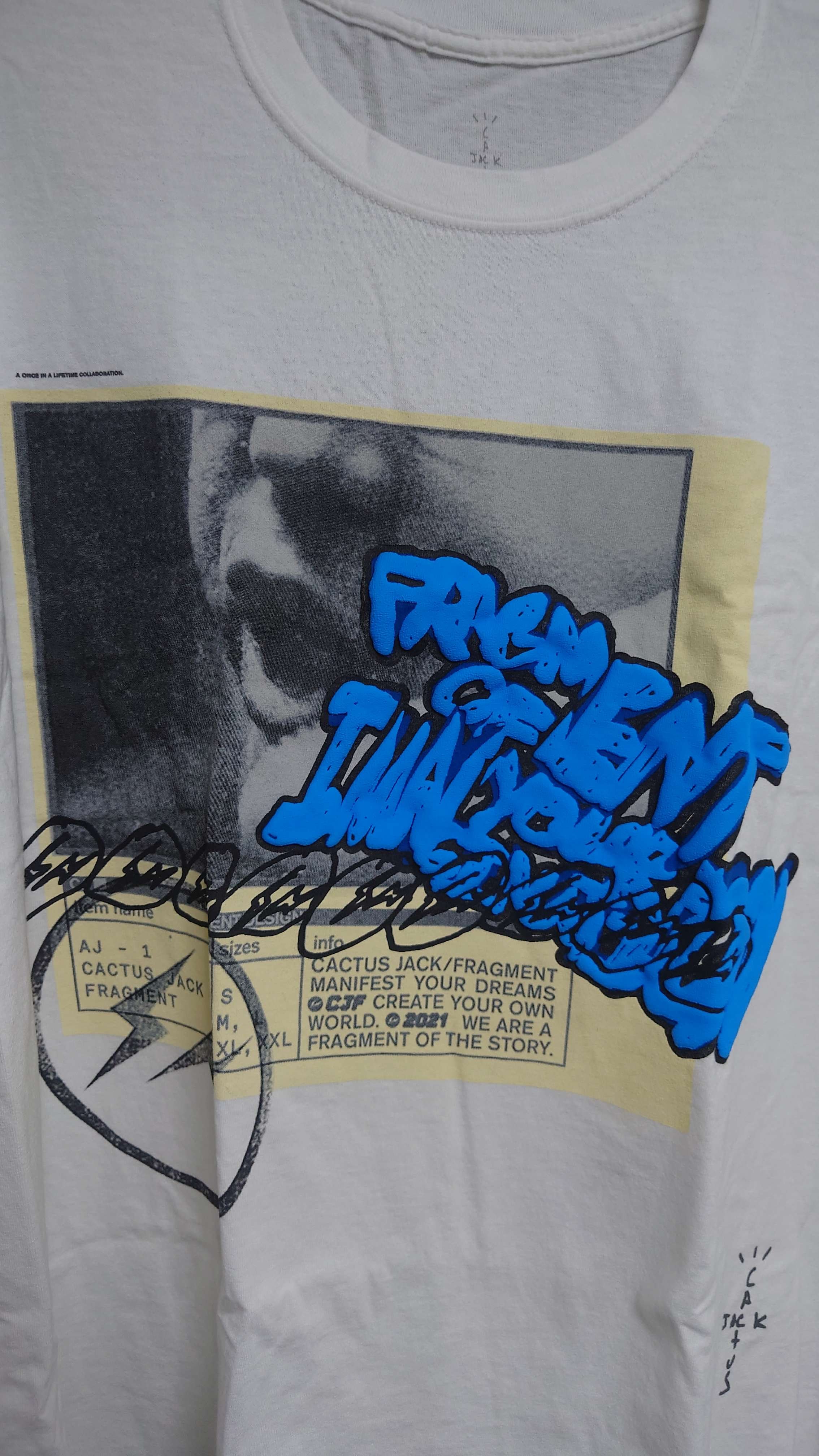 Travis Scott Cactus Jack For Fragment Manifest Tee "White"