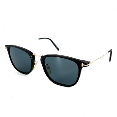 TOM FORD トムフォード サングラス ウェリントン アイウェア 眼鏡 TF672 ブラック 黒 ゴールド金具 メンズ【中古品】