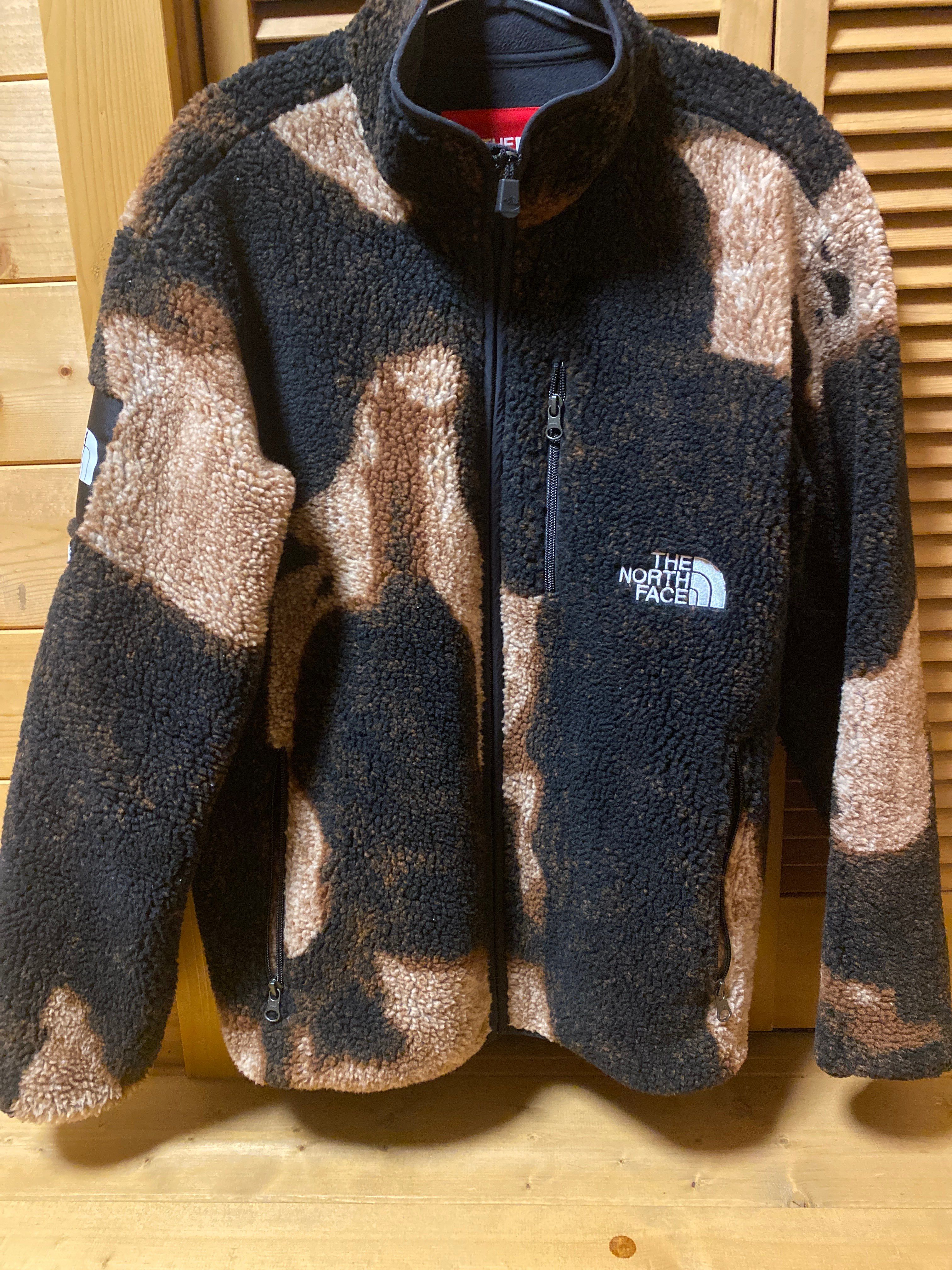 Supreme x The North Face Bleached Denim Print Fleece Jacket "Black"