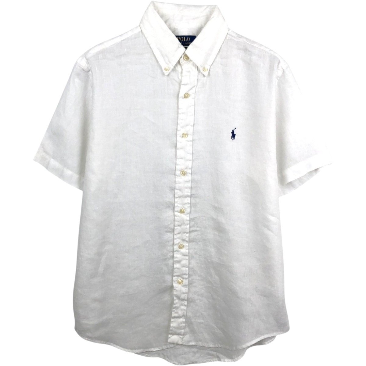 古着 ラルフローレン Ralph Lauren POLO RALPH LAUREN CLASSIC FIT 半袖 リネン ボタンダウンシャツ メンズM相当/eaa670512