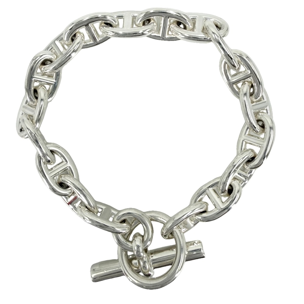 HERMES エルメス ブレスレット シェーヌダンクルMM アクセサリー ジュエリー 18コマ シルバー925 メンズ 約64.1g 美品【中古品】