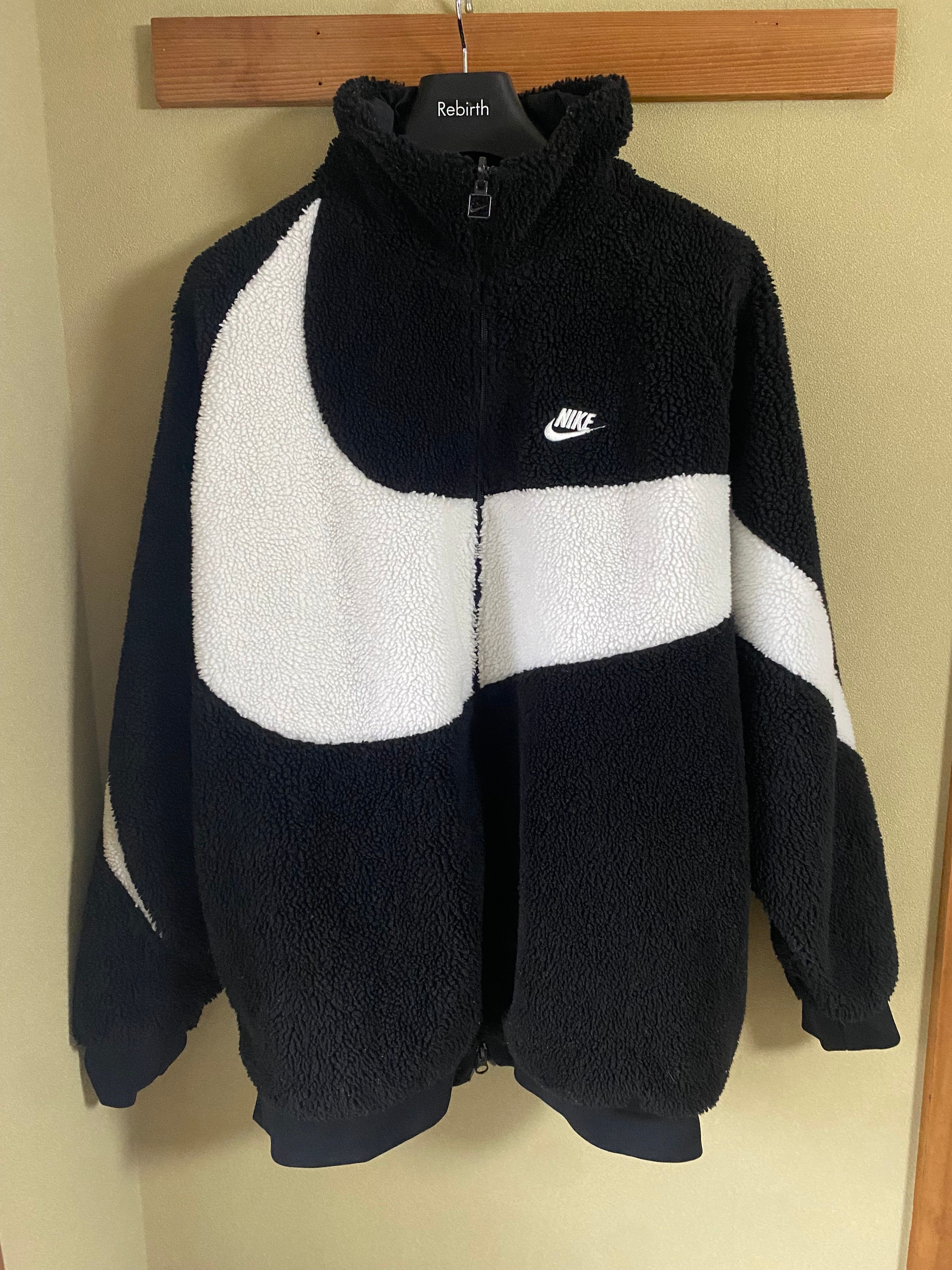 Nike Big Swoosh Reversible Boa Jacket "Black Sail"