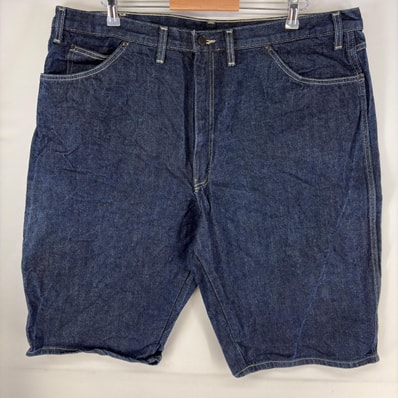 古着 ディッキーズ Dickies デニム パンツ ハーフ ツールポケット ワンポイントロゴ ジーンズ 大きいサイズ w44 ブルー系 メンズ