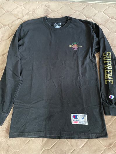 Supreme Champion Stacked C L/S Tee "Black"