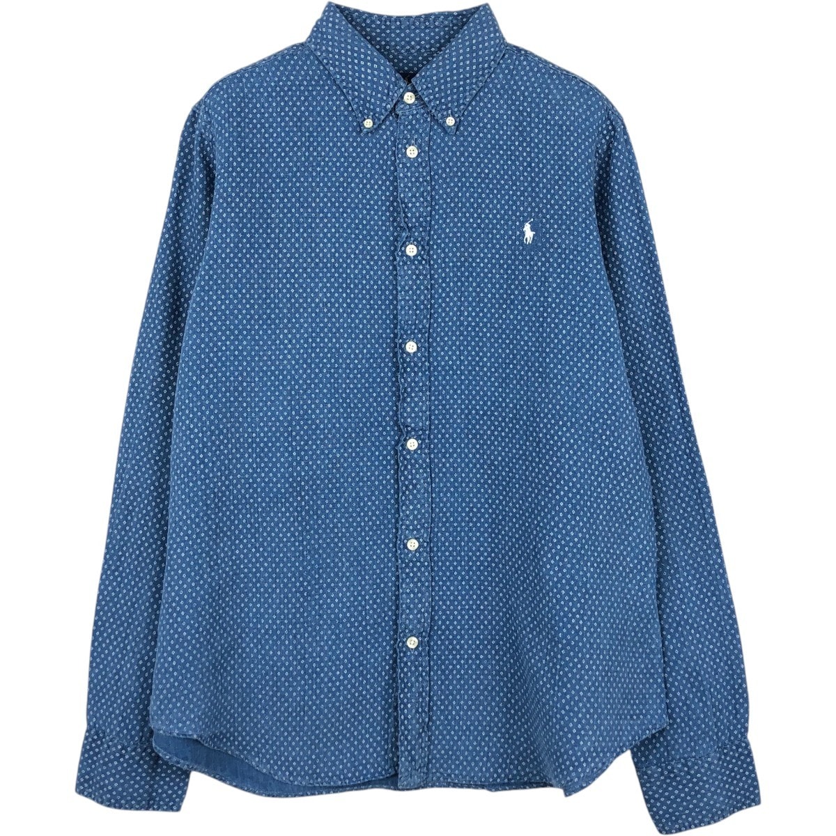 古着 ラルフローレン Ralph Lauren CLASSIC FIT クラシックフィット 総柄 長袖 リネンシャツ メンズXL相当/eaa676653