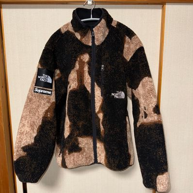 Supreme x The North Face Bleached Denim Print Fleece Jacket "Black"