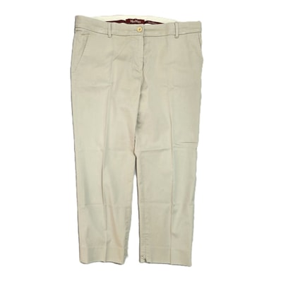 MAX MARA マックスマーラ 裾ファスナー付 パンツ チノパンツ 61310617 コットン ベージュ レディース【中古】