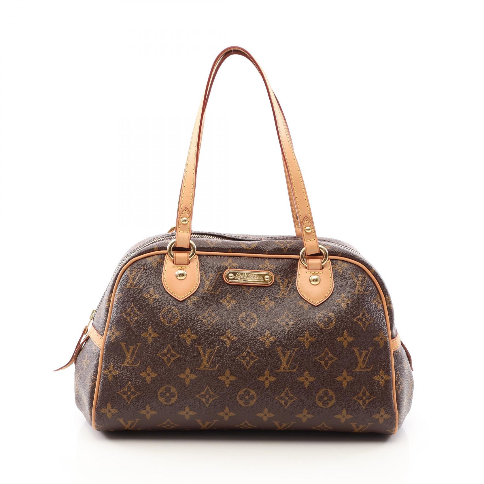 ルイ・ヴィトン LOUIS VUITTON モントルグイユPM ショルダーバッグ バッグ PVCコーティングキャンバス レザー モノグラム レディース ブラウン系 M95565 【中古】