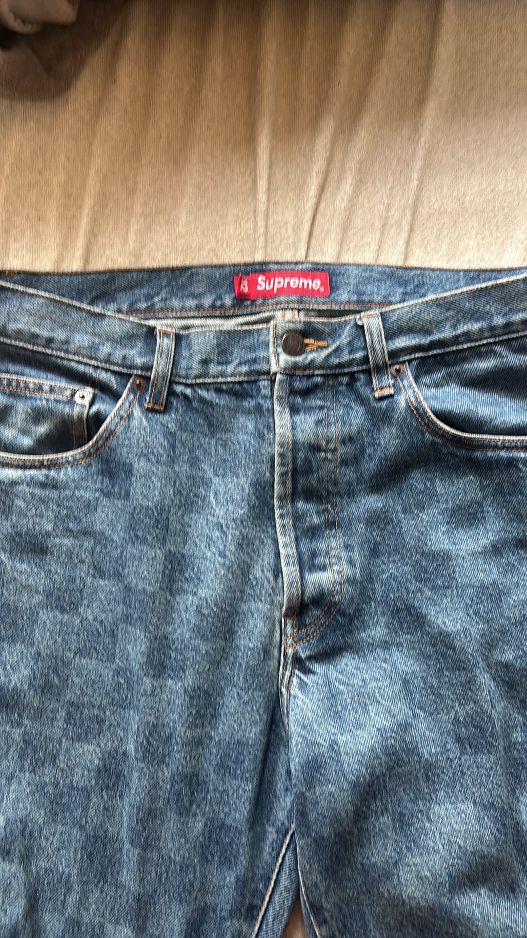 Supreme Regular Jean "Washed Checkerboard"(20FW)