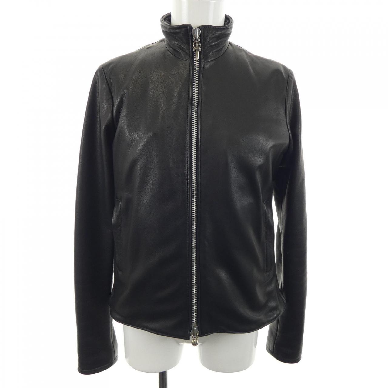 Chrome Hearts Perfect Panosh Leather VJ Perfect Single Riders Jacket "Black"