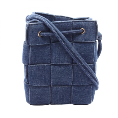 ボッテガヴェネタ BOTTEGA VENETA スモール カセット バケットバッグ ショルダーバッグ バッグ デニム レディース ネイビー系 【中古】