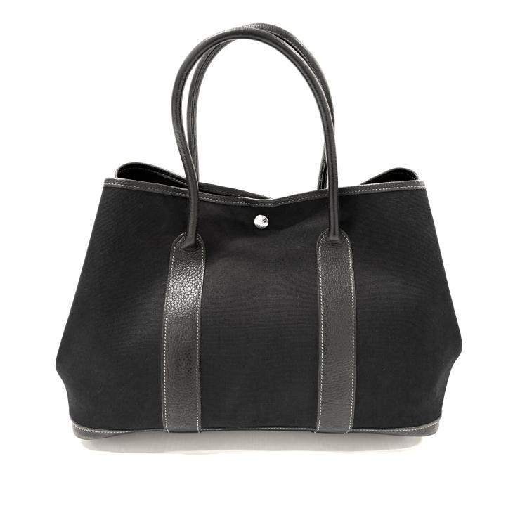 エルメス ガーデンパーティ PM トワルオフィシエ ネゴンダ トートバッグ ブラック HERMES 正規品【鑑定済み】