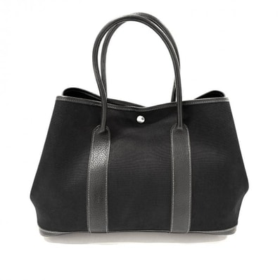エルメス ガーデンパーティ PM トワルオフィシエ ネゴンダ トートバッグ ブラック HERMES 正規品【鑑定済み】