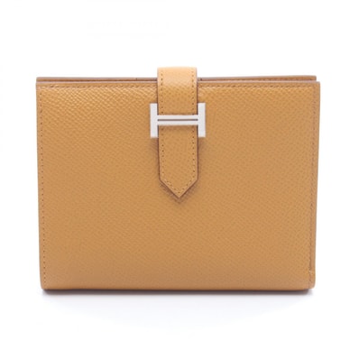 エルメス HERMES ベアンコンパクト 二つ折り財布 財布 レザー カーフ(牛革) ヴォーエプソン ヴォーエプソン セサミ W刻印(2024年製造) レディース ブラウン系 【中古】