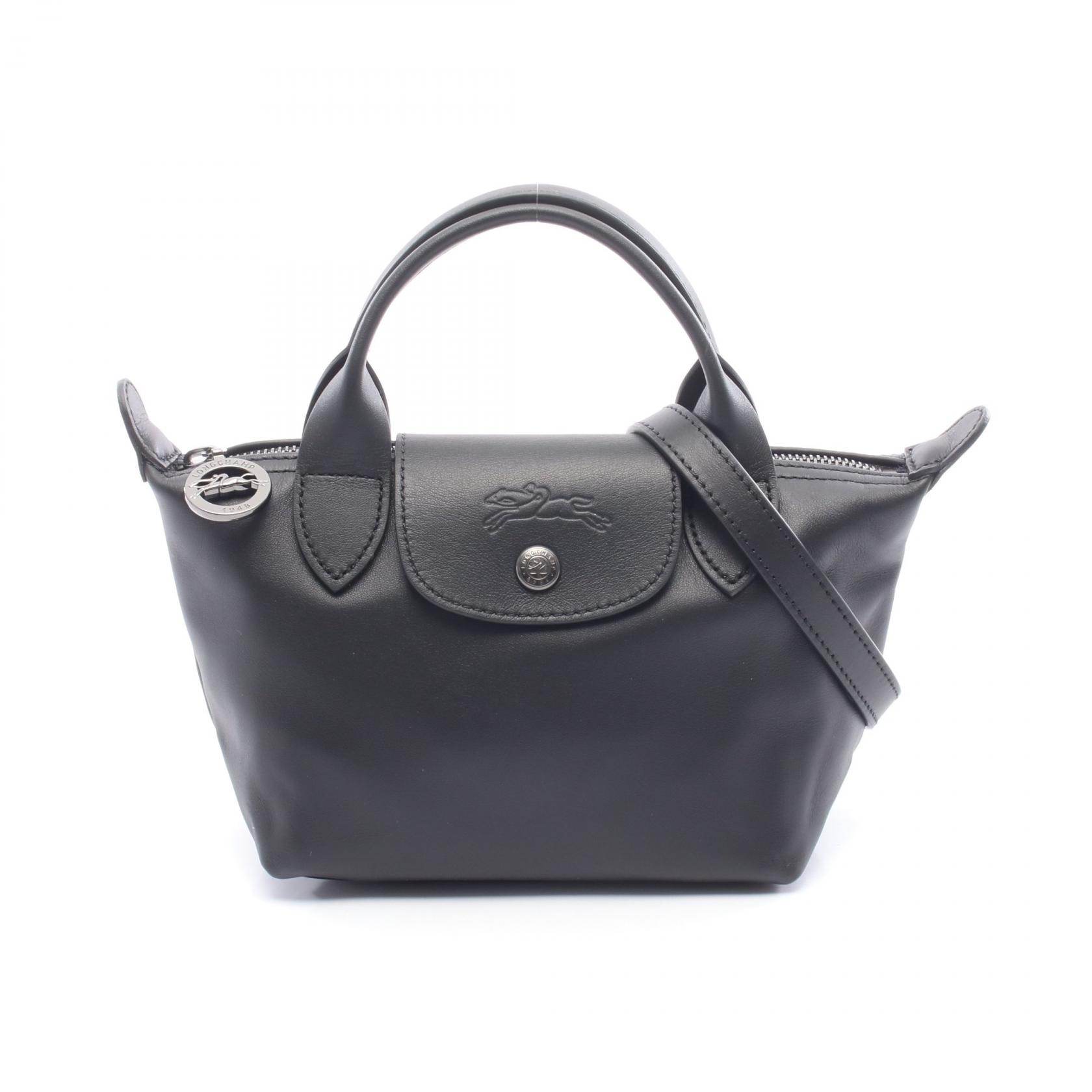 ロンシャン Longchamp ル プリアージュ エクストラ トップハンドルバッグ XS ハンドバッグ バッグ レザー レディース ブラック系 L1500987001 【新品】