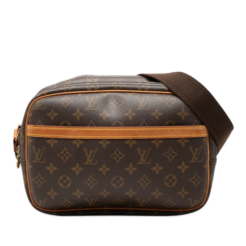 ルイ ヴィトン モノグラム リポーターPM 斜め掛け ショルダーバッグ M45254 ブラウン PVC レザー レディース LOUIS VUITTON 中古