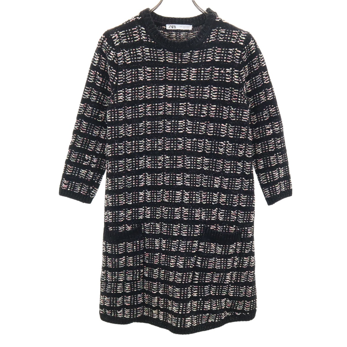 ZARA ザラ 長袖 ニット ワンピース S ブラック