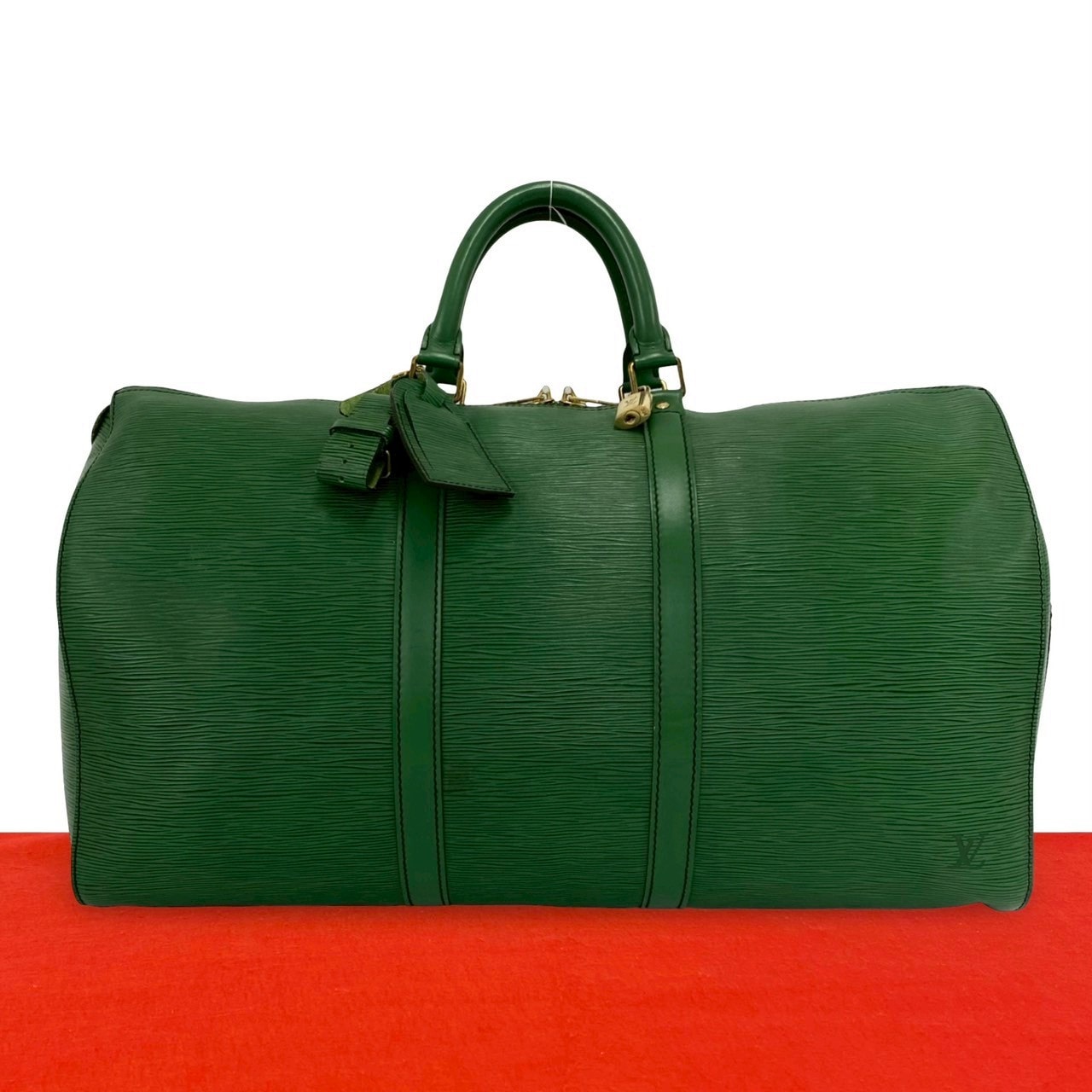 LOUIS VUITTON ルイヴィトン キーポル 55 エピ レザー ボストンバッグ グリーン
 43190