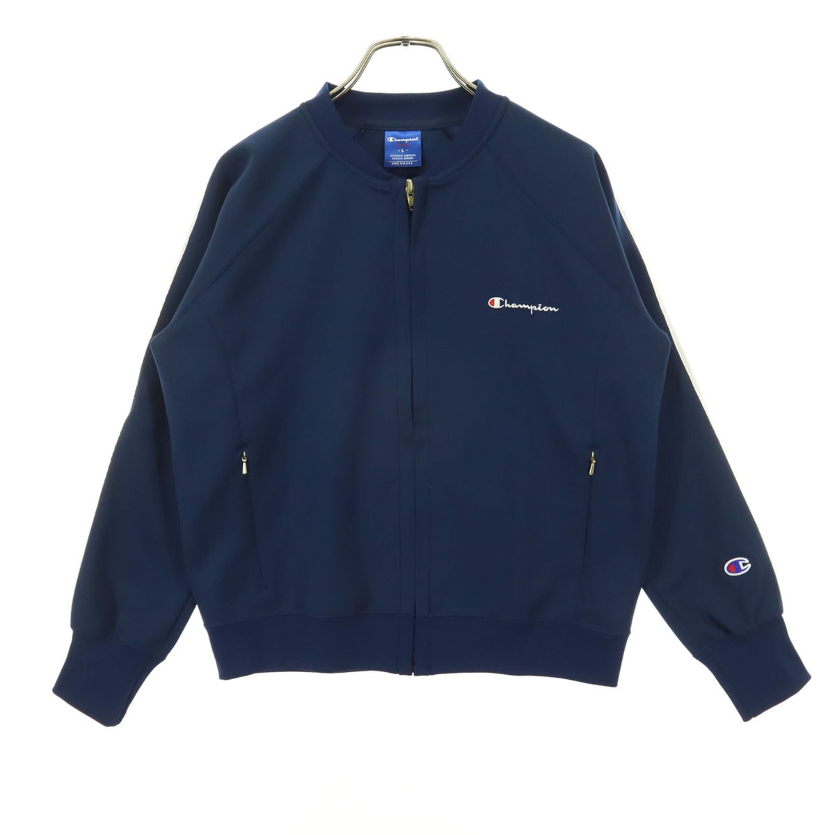 美品 Champion チャンピオン 長袖 ジップジャケット L ネイビー
