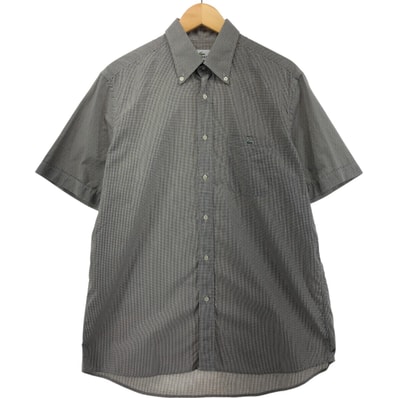 古着 ラコステ LACOSTE 半袖 ボタンダウン チェックシャツ メンズL相当/eaa553863